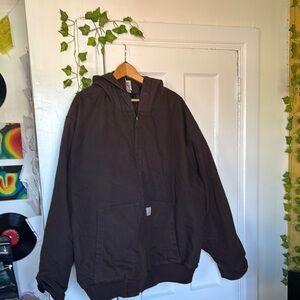 Carhartt Brown Lightweight Shirt Jacket with Hood
